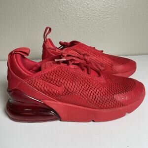 Nike Air Max 270 GS University Triple Red Shoes Youth 2.5Y Sneakers CW6988-600